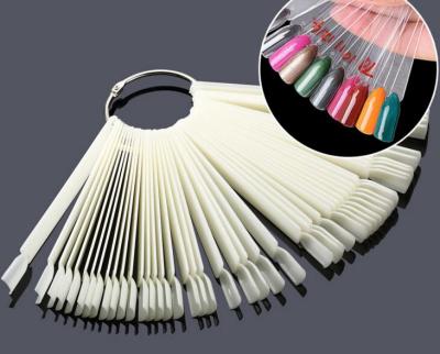 Manicure display palette of 50 fan-shaped color swatch palette with iron nail bags