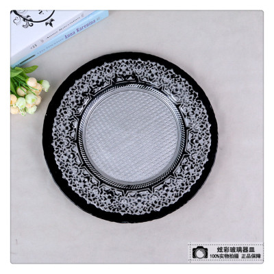 Color glass plate plate plate pattern electroplating water wedding banquet ceremony special fruit