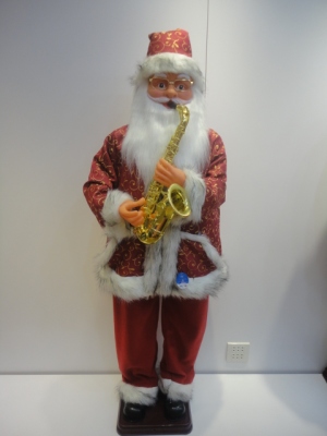 9123 1.6 meters Santa Claus wear luxury clothing blowing Sax Christmas gift decorations