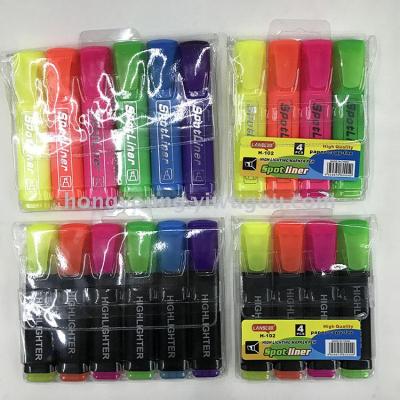 LANSE explosion fluorescent pen H-102 H-5889 suction card display box PVC a variety of packaging