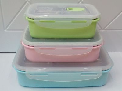 A rectangular stainless steel box box lunch box Doug meal box