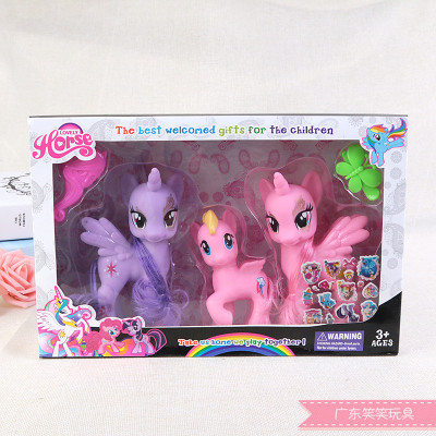 Pony children's horse toy set 3 suit