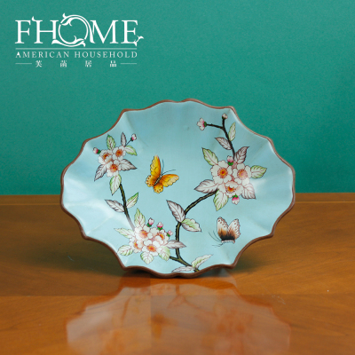 Home Furnishing crafts spring apricot fruit bowl fruit by hand painted ceramic decorative ornaments