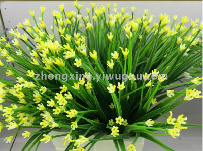 Simulation of 7 stars aquatic grass planting fork simulation of plastic wall engineering with flowers