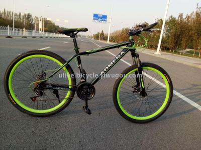 Bicycle mountain bike 26 \"21 speed fashion disc brake variable-speed mountain bike factory direct selling