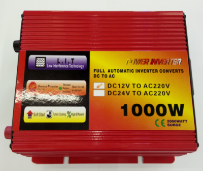 1000W Red Inverter Repair Sine Wave 12v24v to 220V Power Adapter
