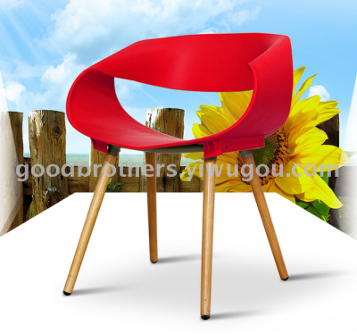 Unlimited Chair Simple Modern Creative Office Solid Wood Chair Designer Chair Conference Chair Plastic Backrest Armrest Dining Chair