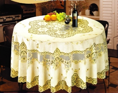 PVC lace hollow out hot stamping silver high - grade table cloth plastic hollow table tablecloth .