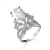 New trendy colored zircon heart shaped rings