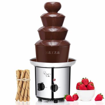  Electric 4-Tier Stainless Steel Chocolate Fountain, Silver