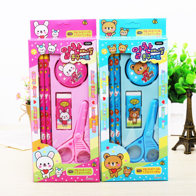 Korean creative stationery set 5 pieces gift box children's birthday gift kindergarten cartoon gift wholesale