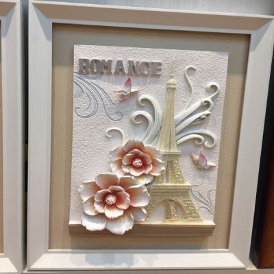 Three-dimensional relief decoration painting Eiffel Tower and Big Ben