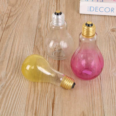 Creative bulb beverage bottle milk tea glass bottle soy milk jam bottle seal bottle