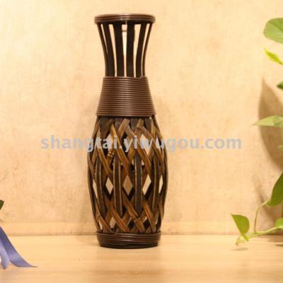 Chinese Retro Southeast Asian Style Handmade Bamboo Woven Vase Flower Flower Container DL-13012