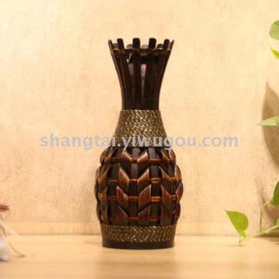 Chinese Retro Southeast Asian Style Handmade Bamboo Woven Vase Flower Flower Container DL-16617