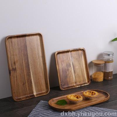 Acacia wood plate Japanese retro wooden tray cake tray creative Sushi Platter baking tray tray