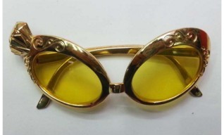 Factory Direct Sales Supply New Dance Fun Glasses Electroplating Semicircle Top with Diamond Shape Glasses