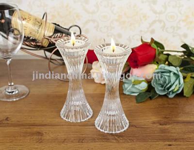 Factory direct European transparent crystal glass candle holder