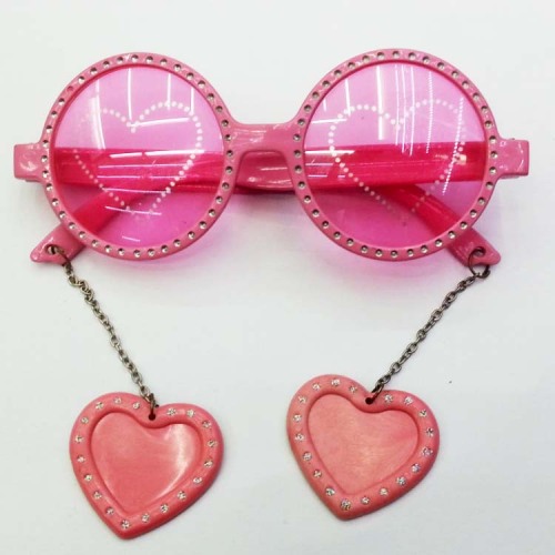 factory direct sales ball fun round glasses with fake diamond band love pendant glasses