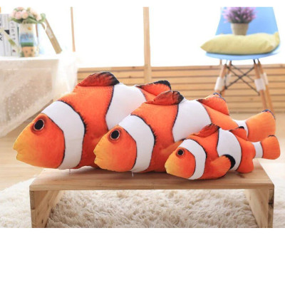 Cartoon clown fish long pillow cute plush toy fish simulation printing