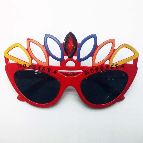 Factory Direct Sales Dance Party Fun Glasses Color Crown with Fake Diamond Printing English Letter Crown Glasses