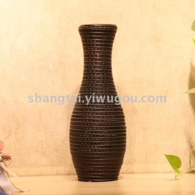 Chinese Retro Southeast Asian Style Handmade Bamboo Woven Vase Flower Flower Container CD-020