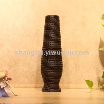 Chinese Retro Southeast Asian Style Handmade Bamboo Woven Vase Flower Flower Container CD-021
