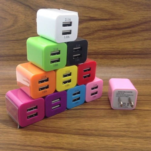 5v2. 1A Double USB Charger Big Green Dot Charger Smart Phone Charger