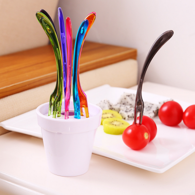 Creative flower fruit fork set fruit fruit fork fork suit children cartoon tableware products