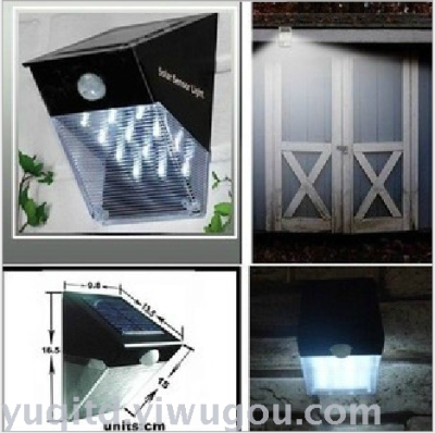 12LED solar energy human body induction lamp solar wall lamp solar garden triangle lamp