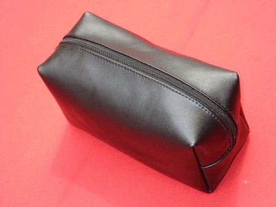 Leather zipper student stationery box advertising pen bag cosmetic bag