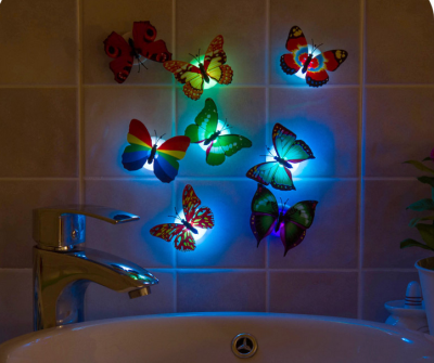 Can paste small night lamp baby bed lamp butterfly lamp