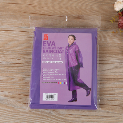 The manufacturer sells EVA adult raincoat with raincoat.