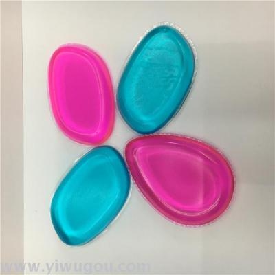 Direct selling new transparent color jelly powder PU powder puff makeup do not eat powder hot sale