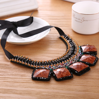 Manufacturers selling fashion glass crystal beads necklace Dickie hand sewing needle