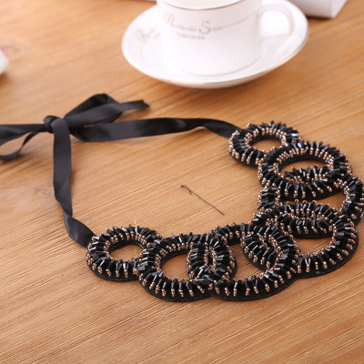 Manufacturers selling fashion glass crystal beads necklace Dickie hand sewing needle