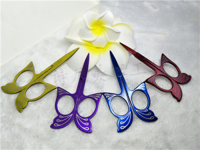 Beauty Tools Stainless Steel Small Butterfly Electrophoresis Eyebrow Trimming a-Type Scissors/Vibrissac Scissors/Beauty Scissors/Paper Scissors