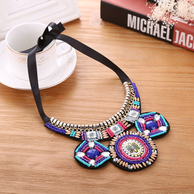 Manufacturers selling fashion glass crystal beads necklace Dickie hand sewing needle