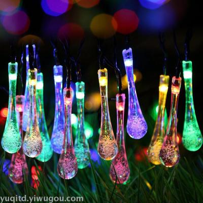 20 solar water drop lamp string 20LED outdoor Christmas light string LED lantern festival lamp