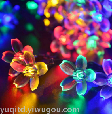 Sakura festival decoration lamp string solar 50led lights string holiday lights Japanese Cherry Blossom string
