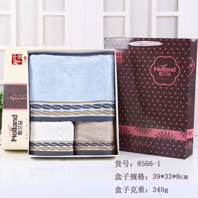 Cotton towel towel three piece gift set the fashion suit pattern
