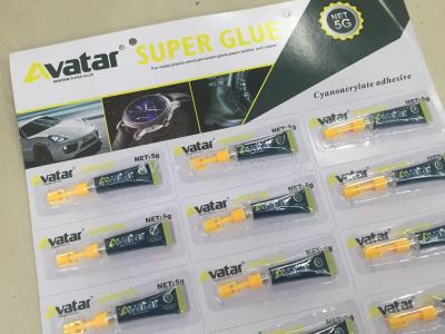 2017 New arrival wholesale AVATAR 502 cyanoacrylate adhesive super glue 5g liquid glue in aluminum tube