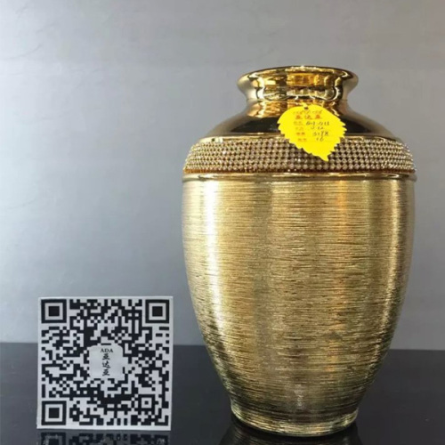 wire drawing vase electroplating process gold and silver two colors 16 size