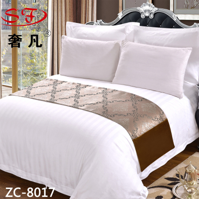 Luxury hotel supplies five star hotel bed sheet bed cover bed flag tail towel