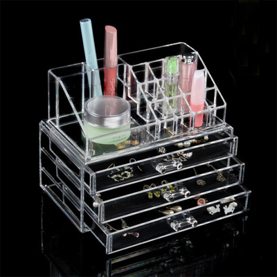 Large size drawer type desktop storage box acrylic transparent cosmetic storage box