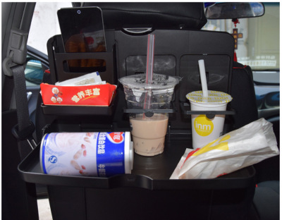 Back seat multifunctional dining table chair back folding cup rack for vehicle