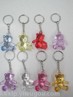 Acrylic bear key pendant teddy bear key ring factory acrylic block bear special wholesale