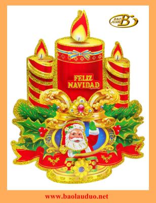  3D christmas  candle sticker BJ-110