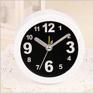 Round small alarm clock simple alarm clock black and white alarm clock promotional gift alarm clock TV TV shopping