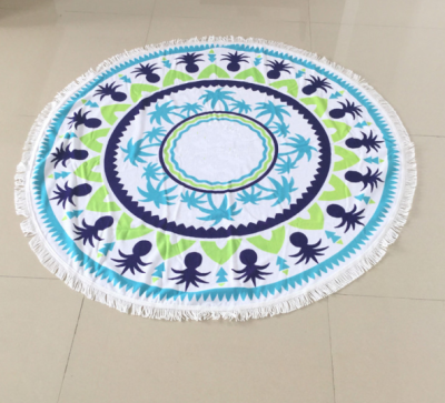 Foreign trade superfine fiber round beach towel water absorption does not fade the activity of large bath towel towel